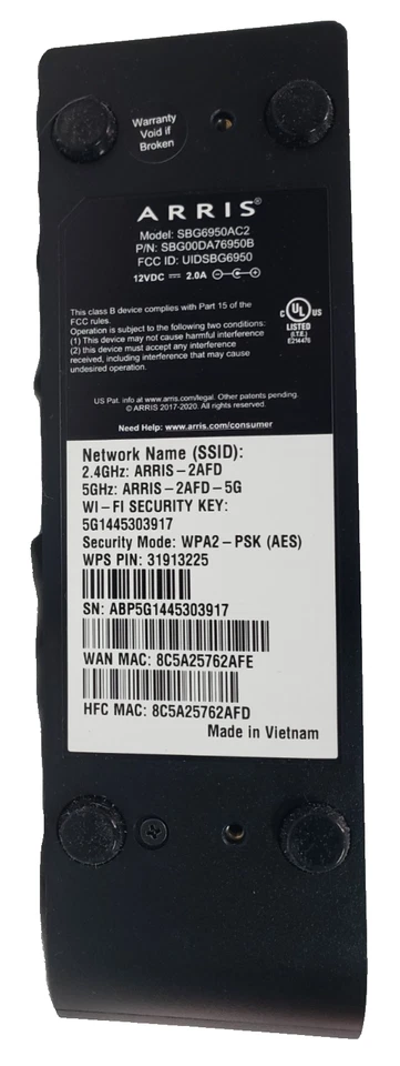 ARRIS Surfboard SBG6950AC2 DOCSIS 3.0 Cable Modem & AC1900 Wi-Fi Router - Image 4 of 4