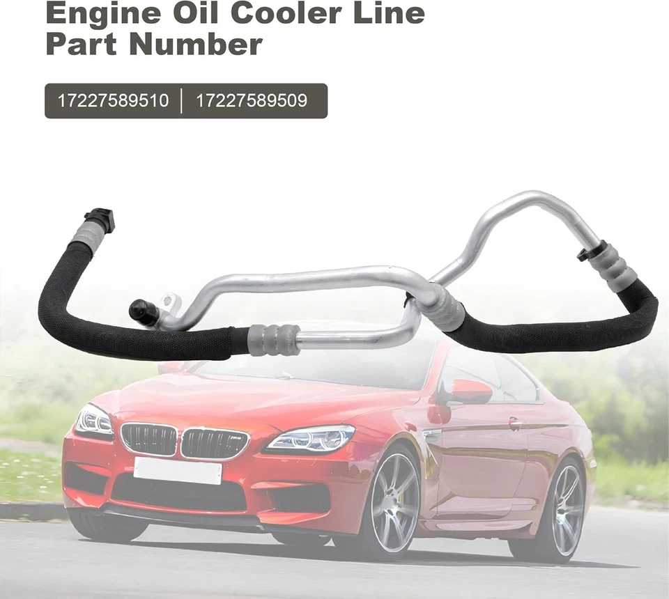 Manguera enfriador de aceite del motor 17227589509 17227589510 para BMW 550i 550i GT 650i 750i Foto 3 de 4