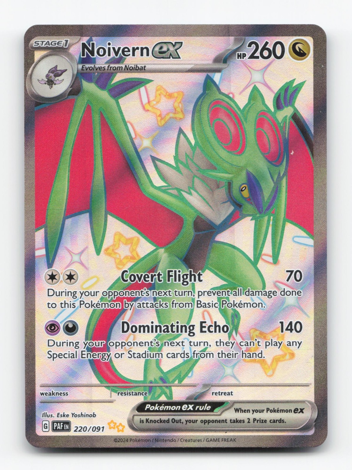 Pokemon TCG - Noivern ex 220/091 Near Mint Shiny Ultra Rare Paldean Fates
