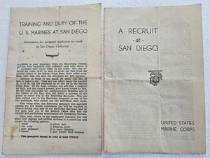 A RECRUIT AT SAN DIEGO & TRAINING & DUTY OF U. S. MARINES at San Diego 2 booklet