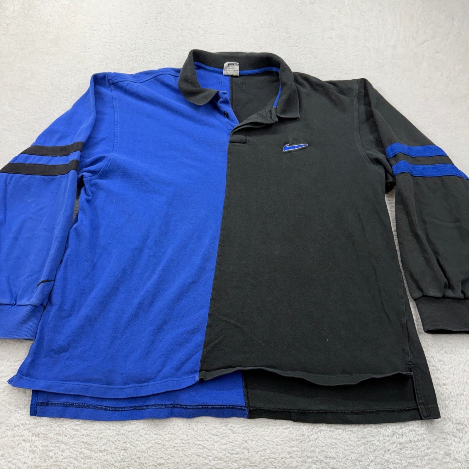 VTG 90s Nike Color Block Long Sleeve Polo Shirt Men
