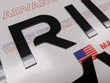 fits Rivian R1S R1T Rear PLASTIC Overlay Lettering in Gloss Black NOT VINYL