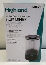 Humidifier Highland 1.2 Gallon Cool Mist And Warm Mist Humidifier Black NEW