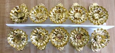 10 VTG Clip-on Candle Holders for Christmas Trees EUC Boxed, Gold Metal Pinecone