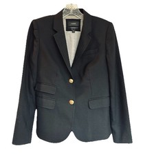 J Crew Wool Schoolboy Blazer Black Gold Buttons Women s Size 2 Preppy, Old Money