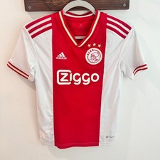 Adidas Ajax Amsterdam Cruijff 14 Youth Soccer Jersey Red White Gold Kids 11/12Y