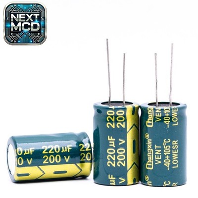 220uF 200V 2 Stück  Elektrolytkondensator Radial low ESR -40+105°C 18X30