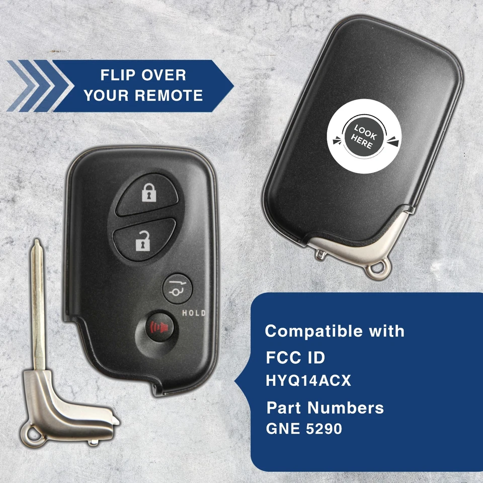 2 Key Fob Remote for 2010-2020 Lexus GX460 4-Button (HYQ14ACX, GNE 5290) - Image 4 of 4