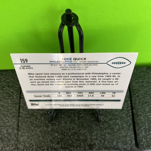 2024 Topps Chrome - Mike Quick #159 rifrattore geometrico verde #d 28/99 - Foto 12 di 14