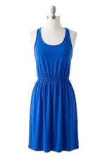 Old Navy Womens Dress XS Blue Tank Sundress Stretch Waist Knee Length Sleeveless