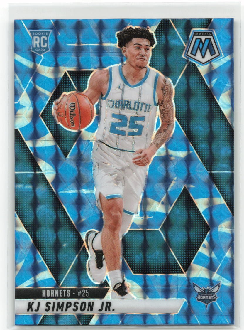 2024-25 Panini Mosaic KJ Simpson Jr. Blue Reactive Mosaic (RC) #239