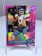 Grayson McCall 2022 1st Bowman Chrome U Pink Refractor RC #55 🏈