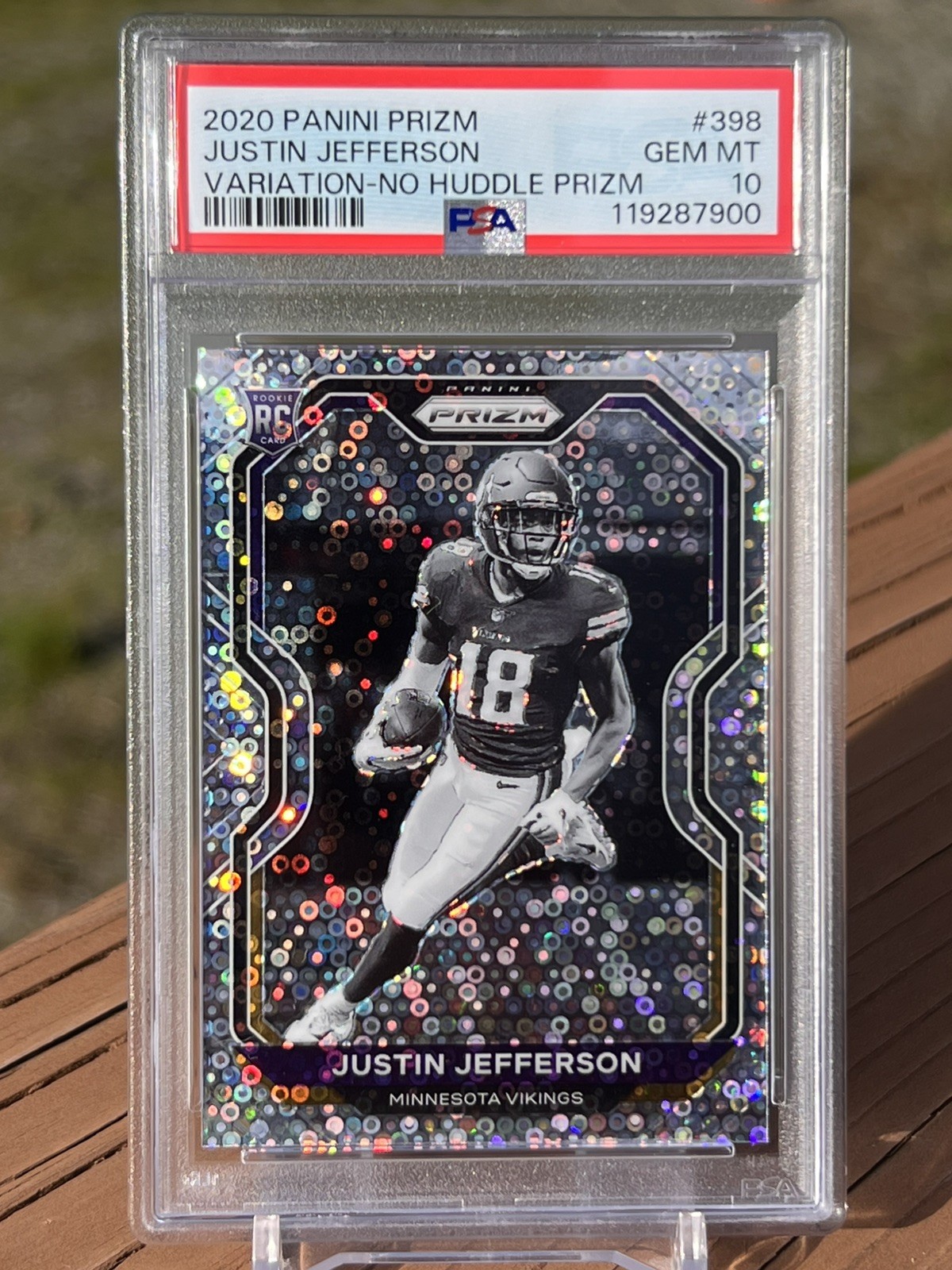 Panini 2020 Prizm No Huddle Negative Variation Justin Jefferson #398 - PSA 10 