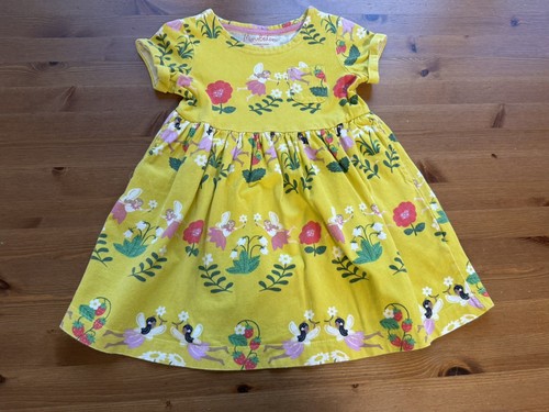 Mini Boden Girls 4/5Y Yellow Fairies, Strawberries, & Flowers Dress