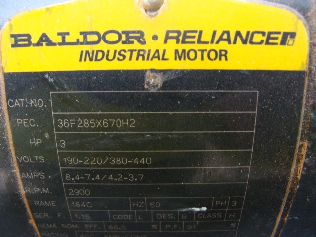 FINISH THOMPSON MAGNETIC DRIVE PUMP DB15P-14 IMP: Ø 5.13 90PSI BALDOR MOTOR 3HP