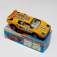 TAIYO LAMBORGHINI COUNTACH. Vintage. Bump N Go Non Fall. Japan. Working. Video.