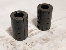 Lot of 2 Unbranded Rigid Shaft Coupling Round Shaft, Double Split, Black Oxide
