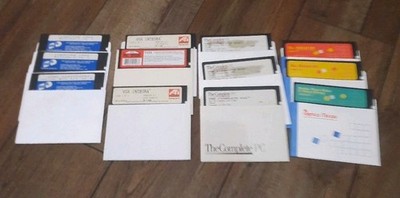 LOT of  12 Vintage 5.25 Inch Floppy Disks in Sleeves - Dr HALO, Comp Chef, +++