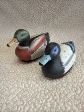 Vintage JASCO Ceramic Mallard Duck Lint Remover Brush Pair Taiwan 5.5