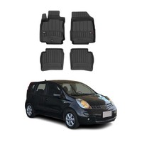 Omac Gummi FußMatten FüR Nissan Note 2006-2012 Premium Tpe Automatten Schwarz 4X