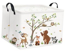Rectangular Kids Storage Basket Baby Storage Basket with Handles Tree Animal