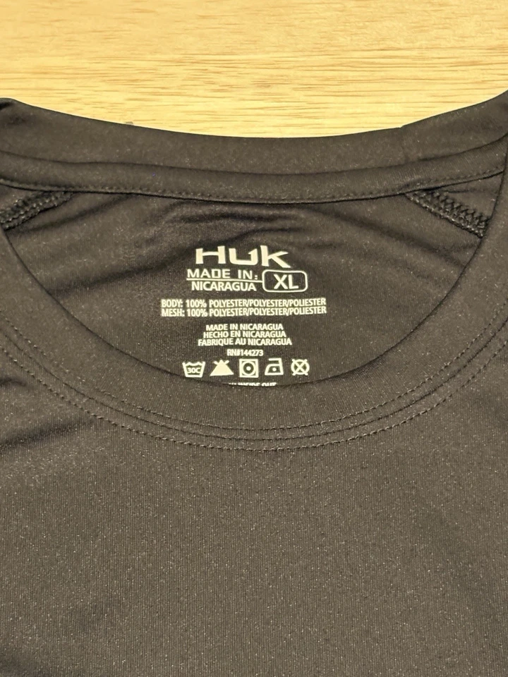 Camisa de Pesca Huk Performance Hombres XL Manga Larga Negra Camisa Exterior XL NUEVA CON ETIQUETAS Foto 2 de 4