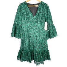 NWT Eliza J. Green Lace Bell Sleeve Dress 10
