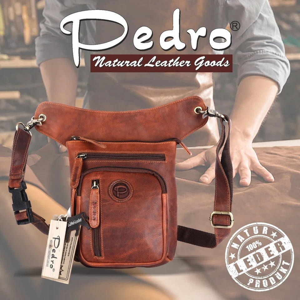 Leder Beintasche Motorrad Herren Damen Tasche Beinbeutel Vintage Pedro - Bild 2 von 4