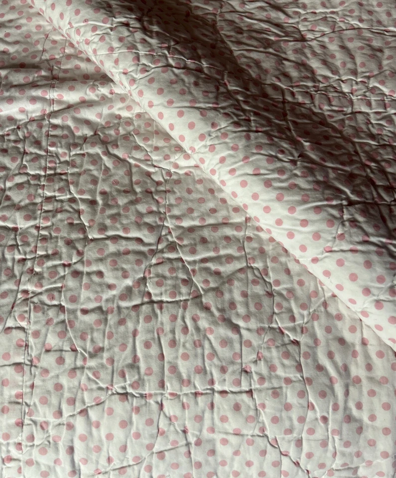 Pottery Barn Kids Blue Chelsea Bloom Pink Polka Dot Quilt Floral Full-Queen - Image 4 of 4