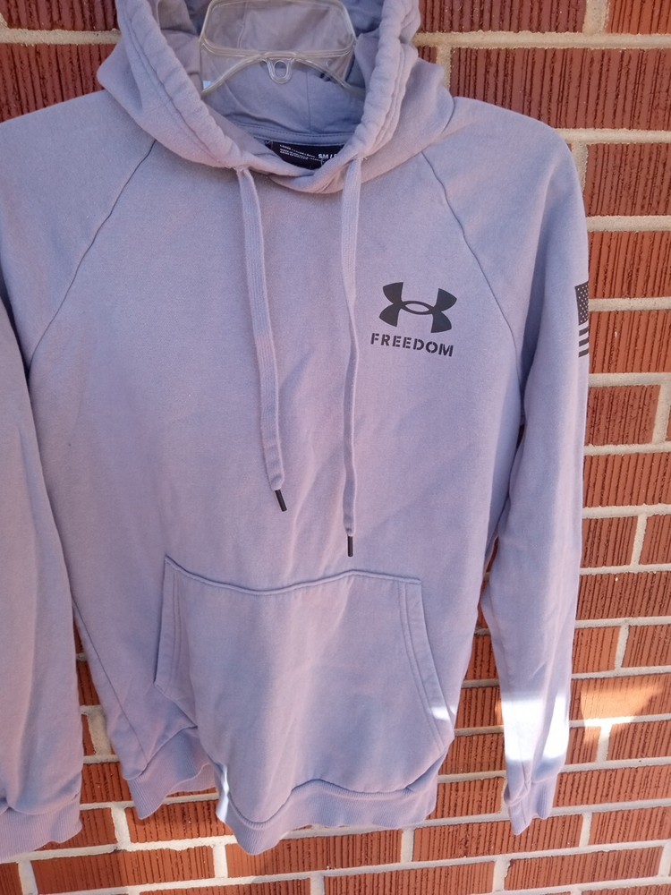 Under Armor Small Loose Fitting Freedom Hooded Pullover Gray