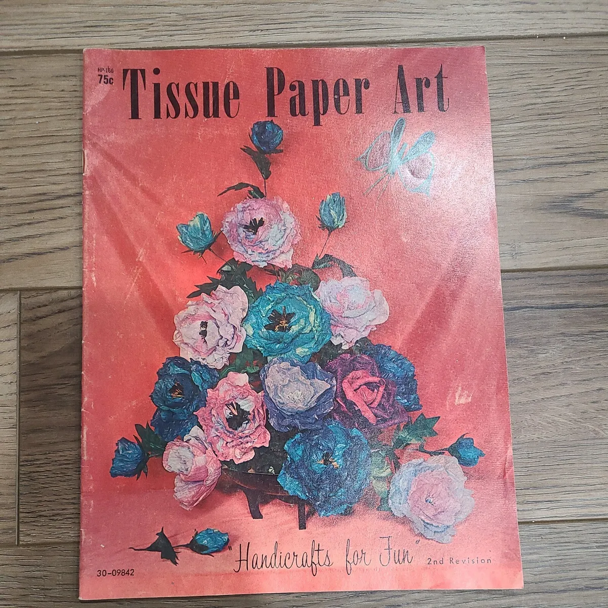 Vintage Tissue Paper Art magazine 1967 TISSUE PAPER FLOWERS