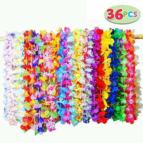 Joyin Toy 36 Counts Tropical Hawaiian Luau Flower Lei Party Favors (3 Dozen) - Picture 1 of 7