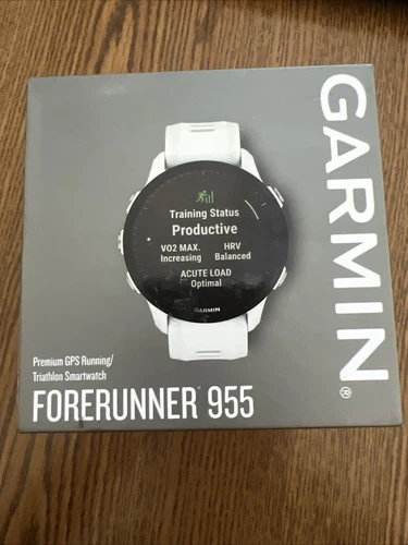 Garmin Forerunner 955 46mm White w/ Whitestone Silicone Band (GPS)- NEW
