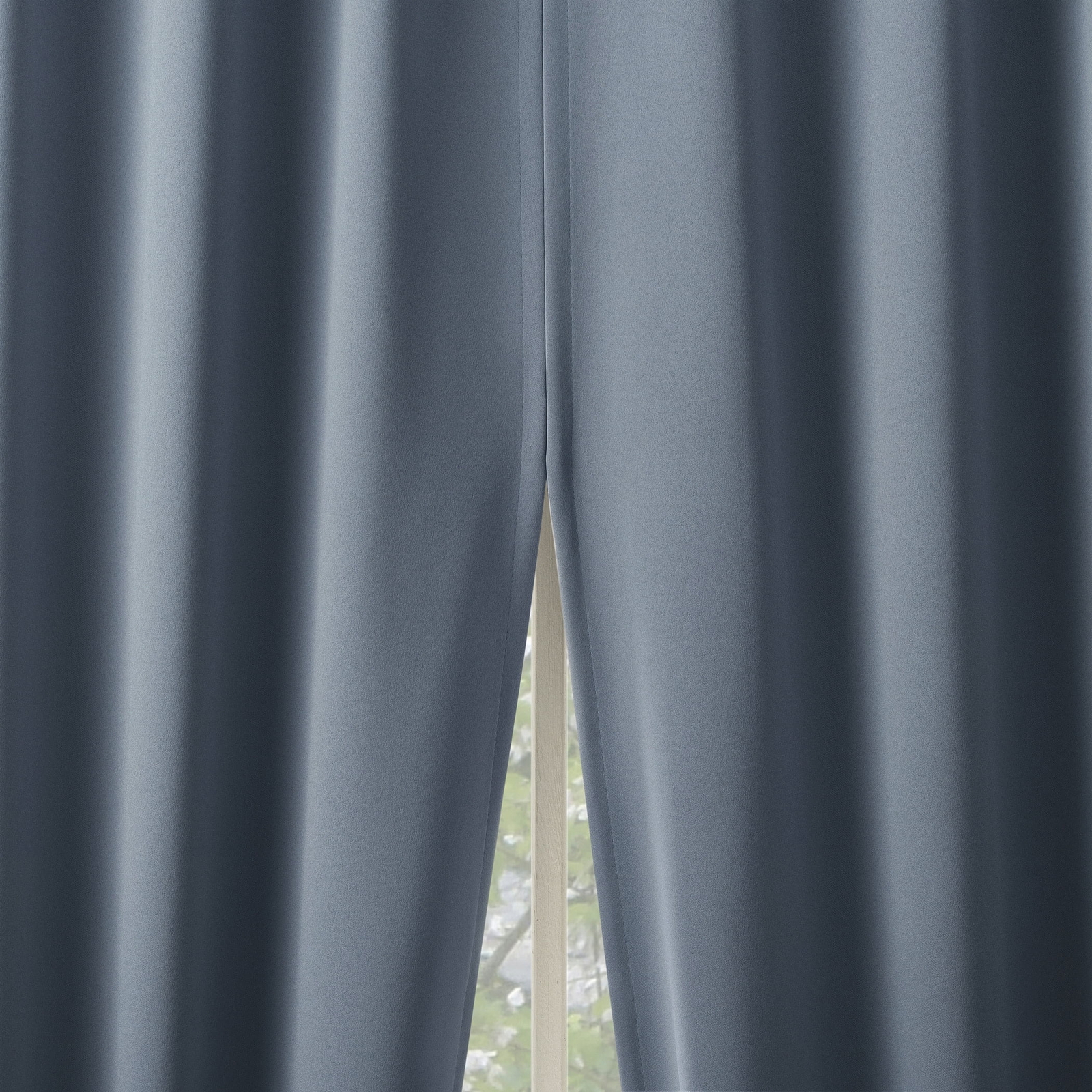 Aria 2-Piece Blackout Back Tab Curtain Panel Pair 52x84 Denim Blue