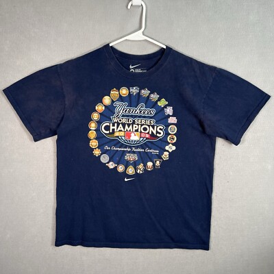 Nike New York Yankees World Series Champions 2009 T Shirt Adult Medium Blue  Mens