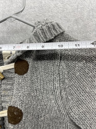 Lands' End Sweater Kids Solid Grey Size Medium 5-6 Hooded Long Sleeve Knit Wool - Picture 8 of 9