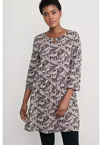 Seasalt Cornwall Tunic Womens 6 Organic Cotton Gray Birds Sky's Mirror image 2