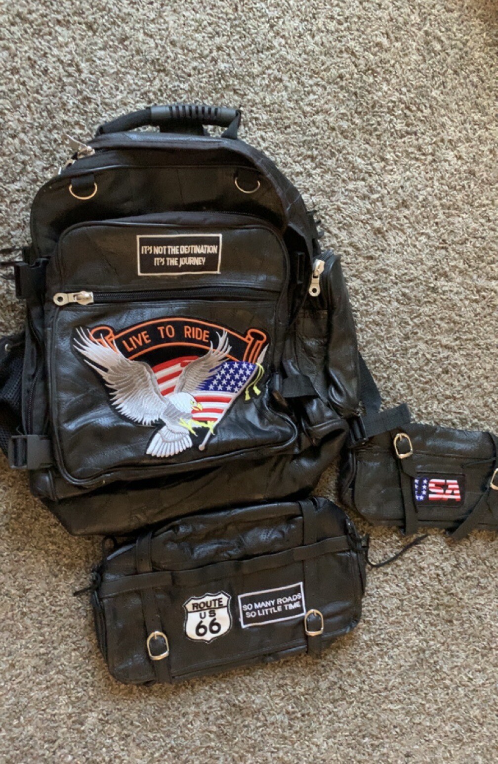 Diamond Plate 3pc Rock Design Genuine Buffalo Leather… Gem