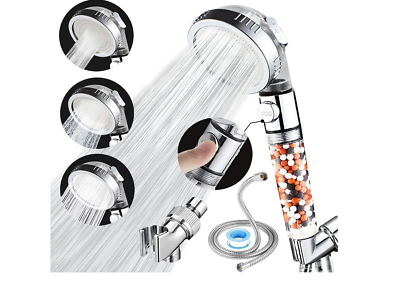 #ad Setting High Pressure Shower Envy Shower Head with Beads Water Saving Durable $31.88
