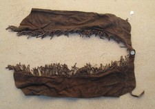 Fringe Brown Leather Suede Chaps Vintage 45 inch Long Talon Zipper Western Wear