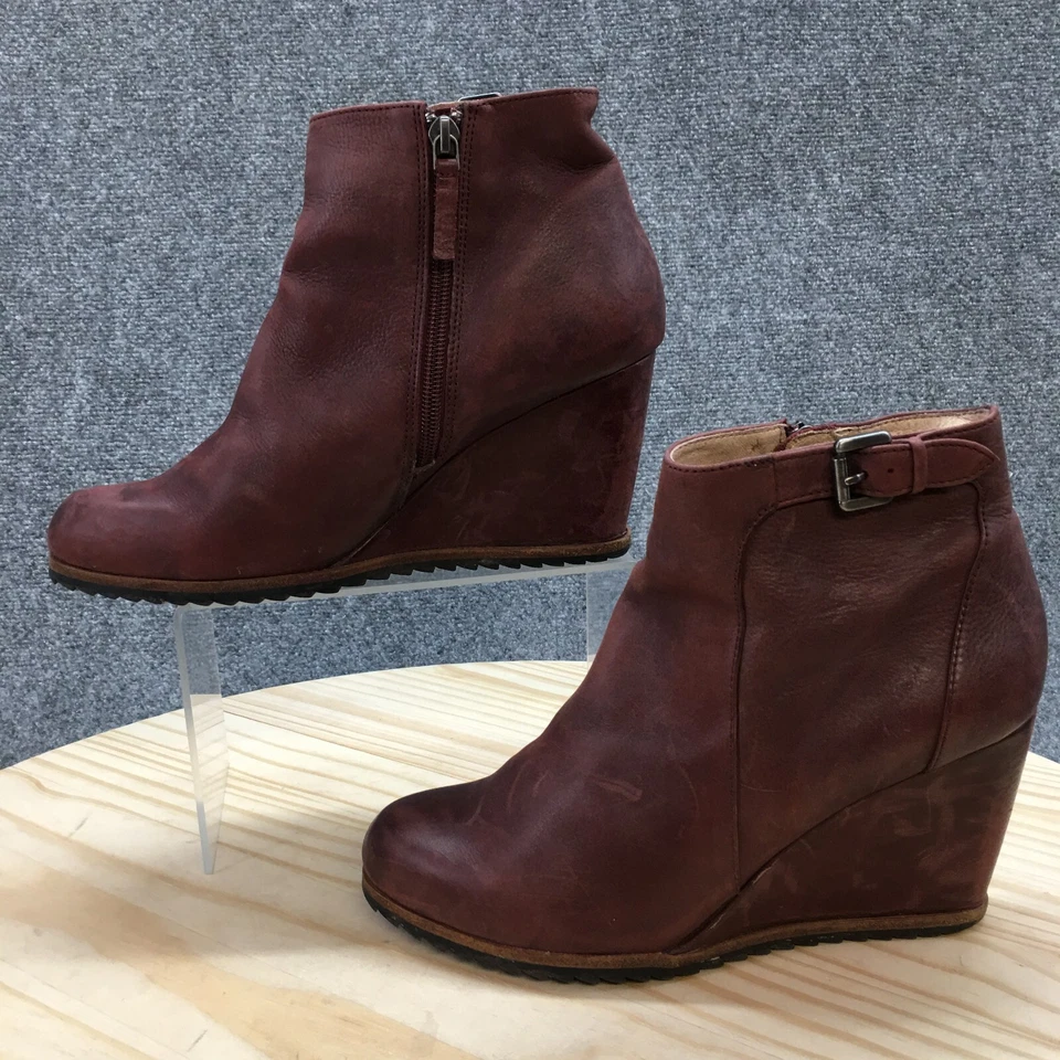 Botas Biala Mujer 38M Borgoña Ashton Anthropologie Cuña Botín Cremallera Lateral Foto 2 de 4