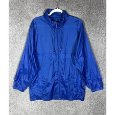 Weekender Casual Lifestyle Packable Windbreaker Jacket Coat Mens Size Large Blue