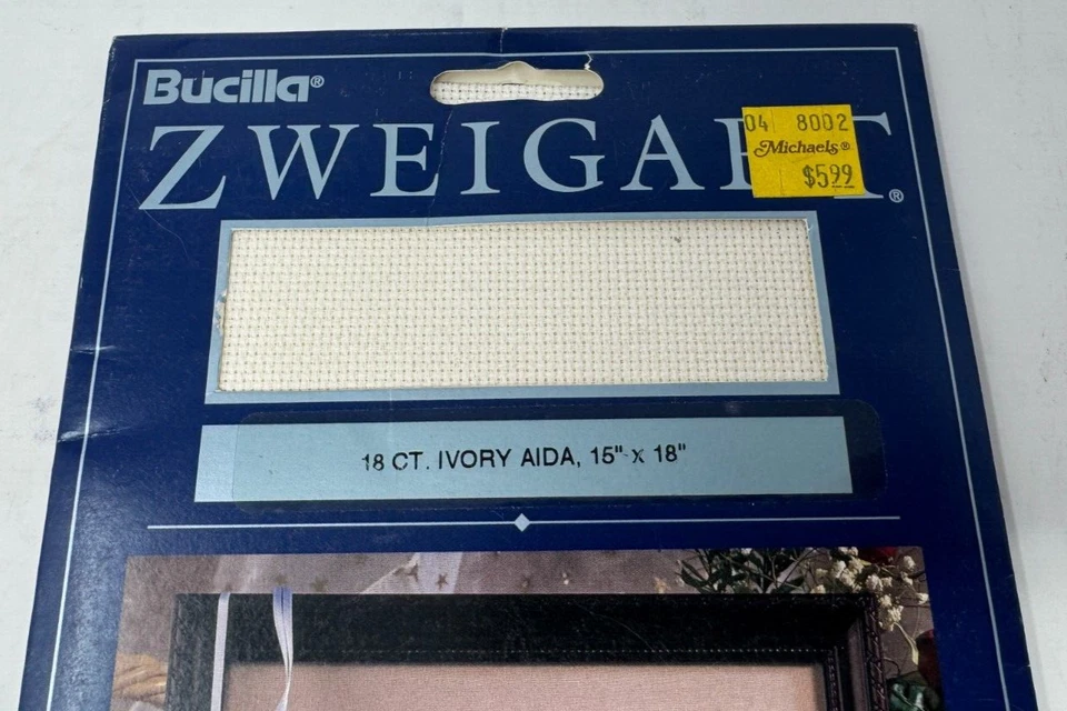 Bucilla Zweigart 18 Ct Ivory Aida 15" x 18" Vintage Cross Stitch Fabric 1995 NEW - Image 2 of 4