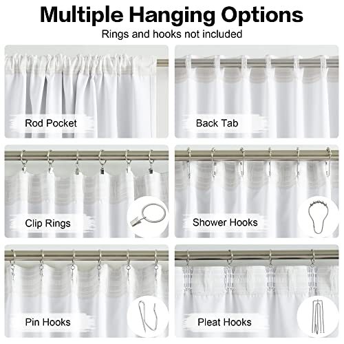 Extra Long Blackout Curtains 52x108in, Rod Pocket Back Tab 52"W x 108"L