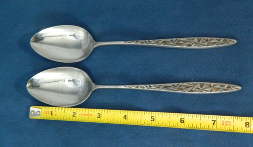 National Stainless Tripoli Japan Flatware Lot 2 Tablespoons Soup 7.75" MCM Vtg - Picture 6 of 6