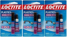 3  LOCTITE Plastics 2pc Bonding System Super Glue Metal Leather Ceramic Wood