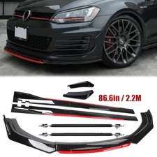 For Volkswagen Rabbit Front Bumper Lip Spoiler Splitter Side Skirt Glossy Black