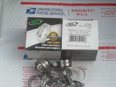 IDEAL TRIDON #12 HOSE CLAMP  QTY OF 20 MADE IN USA 13 TO 32mm 1/2'' to 1 1/4