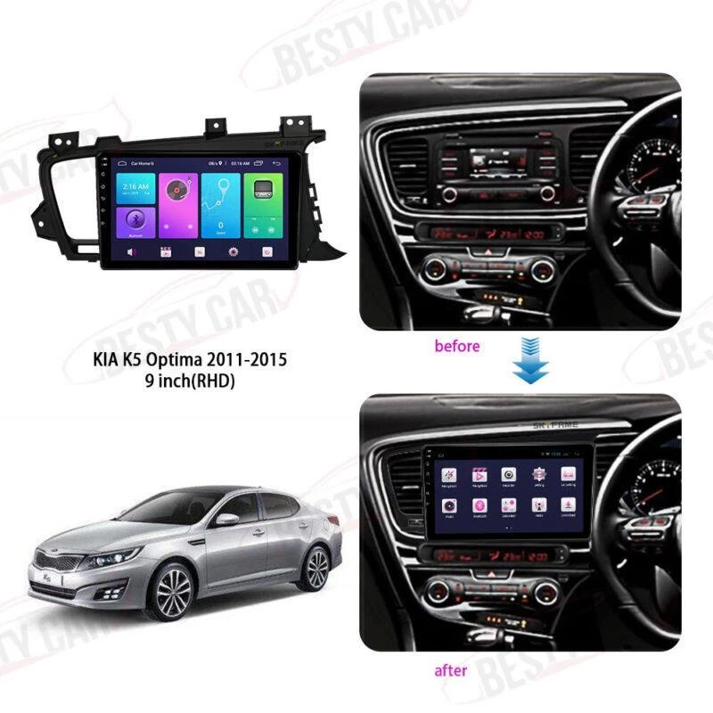 9'' Car Radio Stereo Dash Frame Fascia Panel w/Harness for KIA Optima K5 RHD - Image 2 of 4