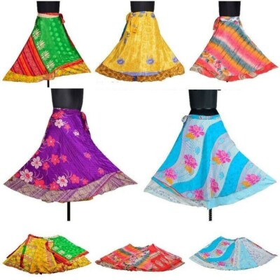 Skirt Women Wrap Silk Skirt Long Skirt Wholesale Lot 5 PC